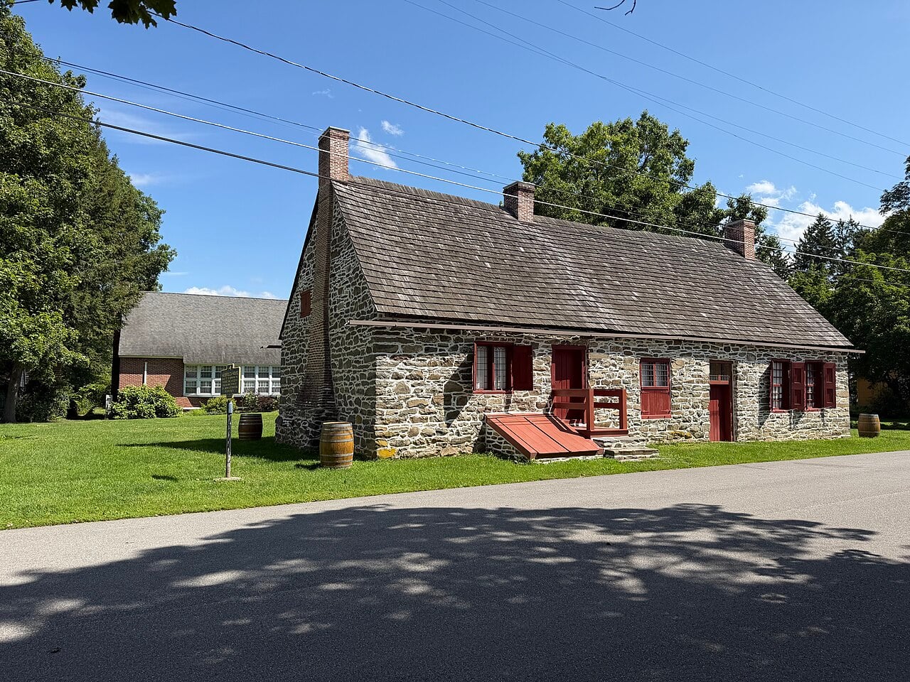The stone Abraham Hasbrouck House on Historic Huguenot Street in New Paltz