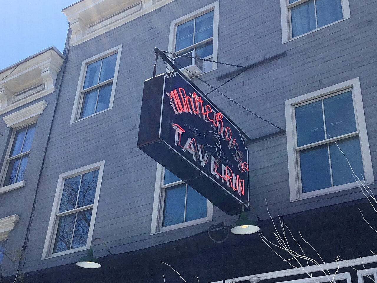 White Horse Tavern sign above the Hudson Street entrance