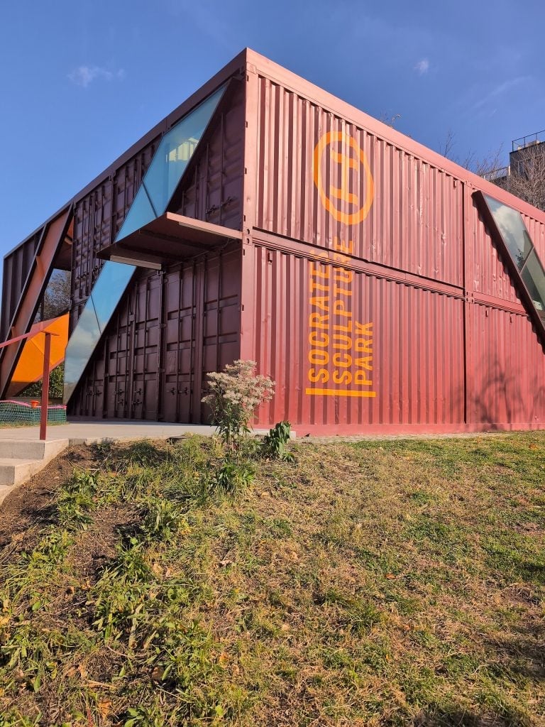 The Cubes building made from shipping containers at Socrates Sculpture Park