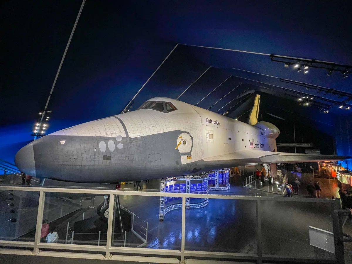 Space Shuttle Enterprise inside the pavilion at Intrepid Museum