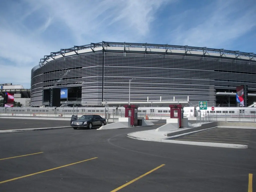 MetLife Stadium exterior beside Meadowlands station